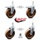 Service Caster 6 Inch High Temp Phenolic Swivel 3/8 Inch Stem Caster Total Lock Brake SCC, 2PK SCC-TSTTL20S615-PHRHT-381615-2-S-2 - alternate 2